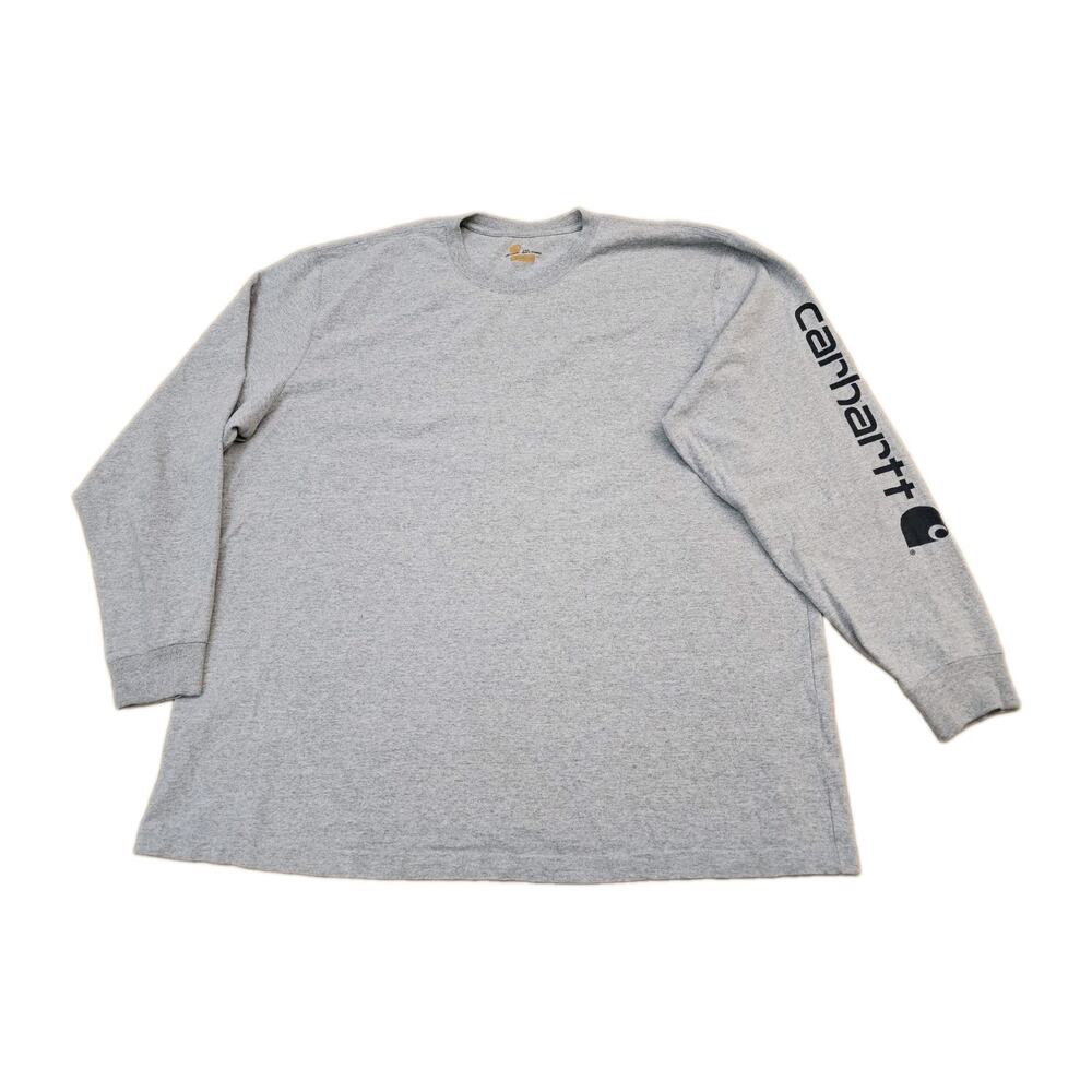 Carhartt Men's Long Sleeve Crew Neck T-Shirt 2XL Original Fit, Solid Grey
